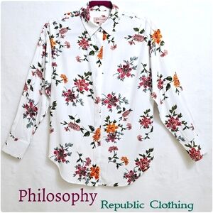 Philosophy, So Soft Floral Tailored Blouse, Easy Care, Size XS